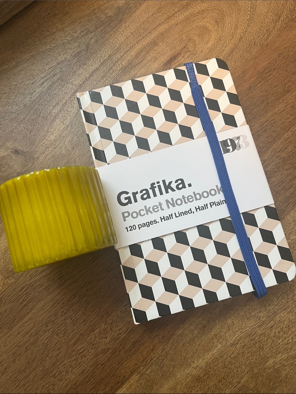 Candle holder and grafika notebook